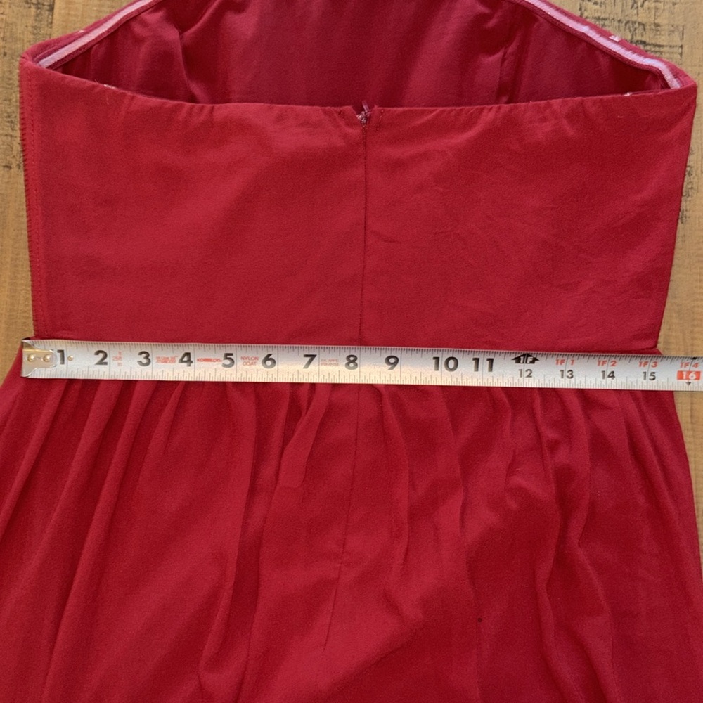Forever 21  Elegant Strapless dark Red Maxi Dress size large EUC! - Picture 5 of 9